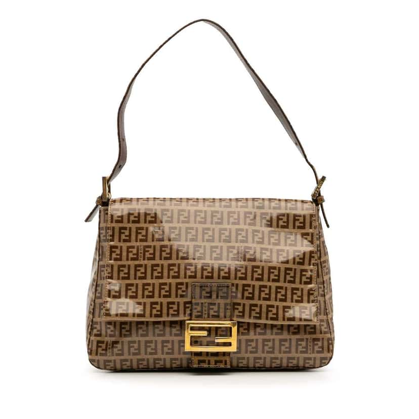 Fendi Zucchino Crystal Mamma Forever Brown Canvas Good condition - Front View