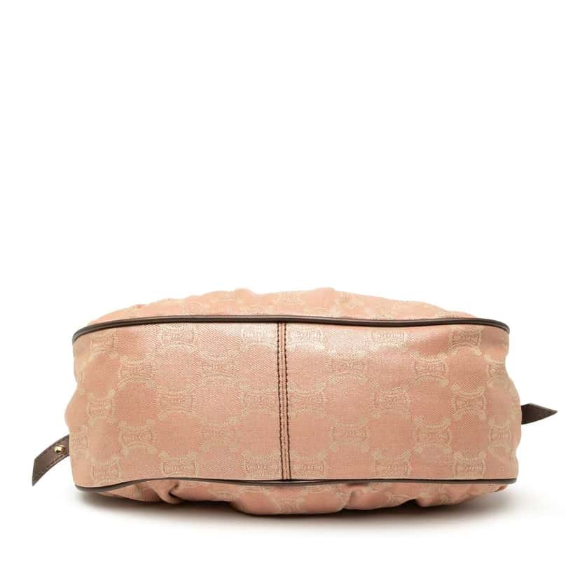 Celine Macadam Denim Pleated Shoulder Bag Pink Denim Good condition - Inside View