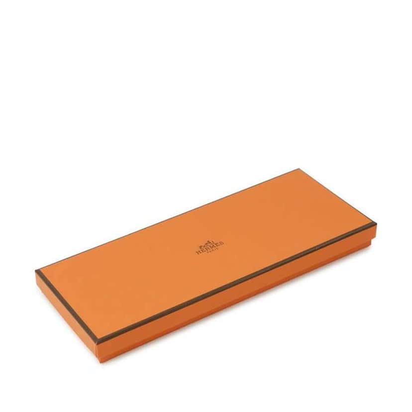 Hermès L Instrvction Dv Roy du Roy Bayadere Silk Scarf Brown Silk Very good condition - Box View