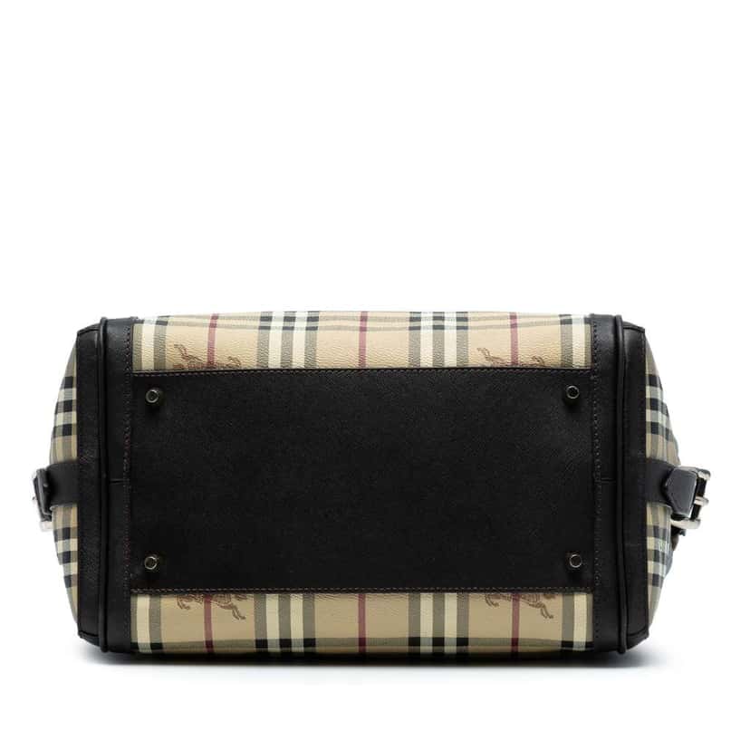 Burberry Haymarket Check Coated Canvas Top Handle Bag Brown Canvas Good condition - Inside View