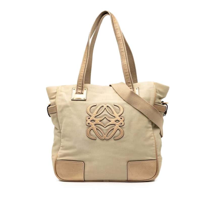 Loewe Canvas Anagram Satchel Brown Canvas Very good condition - Front View