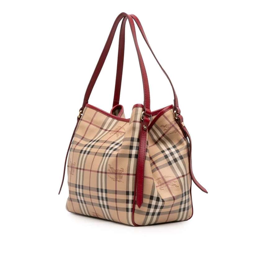 Burberry Small Haymarket Check Coated Canvas Canterbury Tote Brown Canvas Good condition - Back View