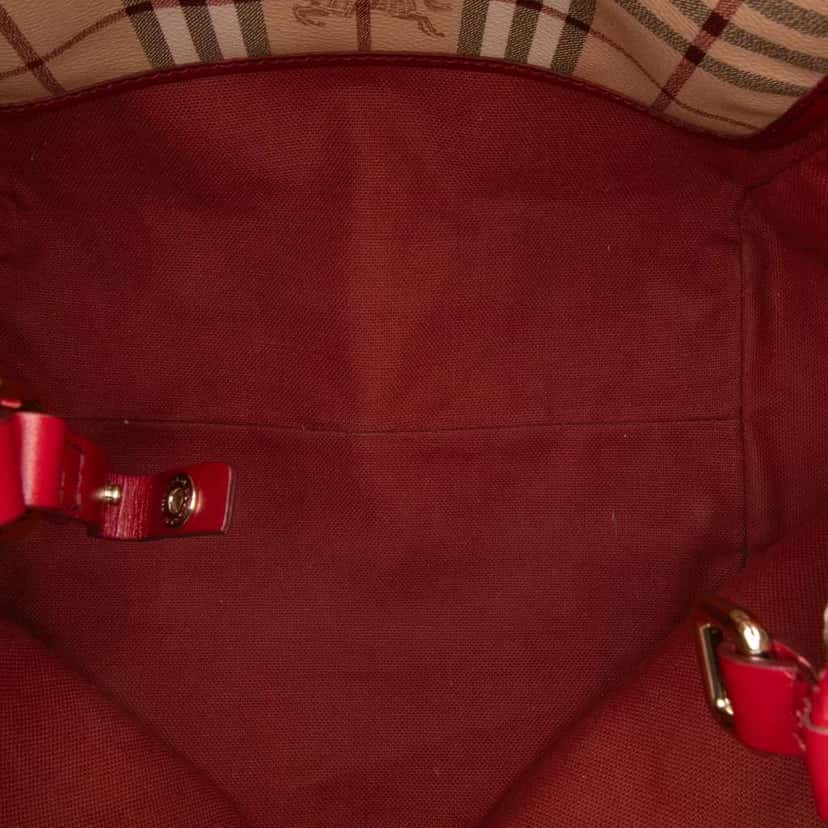 Burberry Small Haymarket Check Coated Canvas Canterbury Tote Brown Canvas Good condition - Model View
