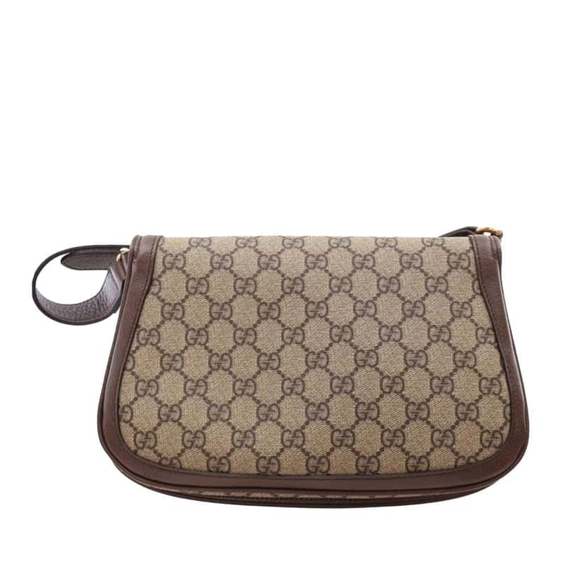 Gucci Small GG Supreme Blondie Chain Satchel Brown Canvas Good condition - Model View