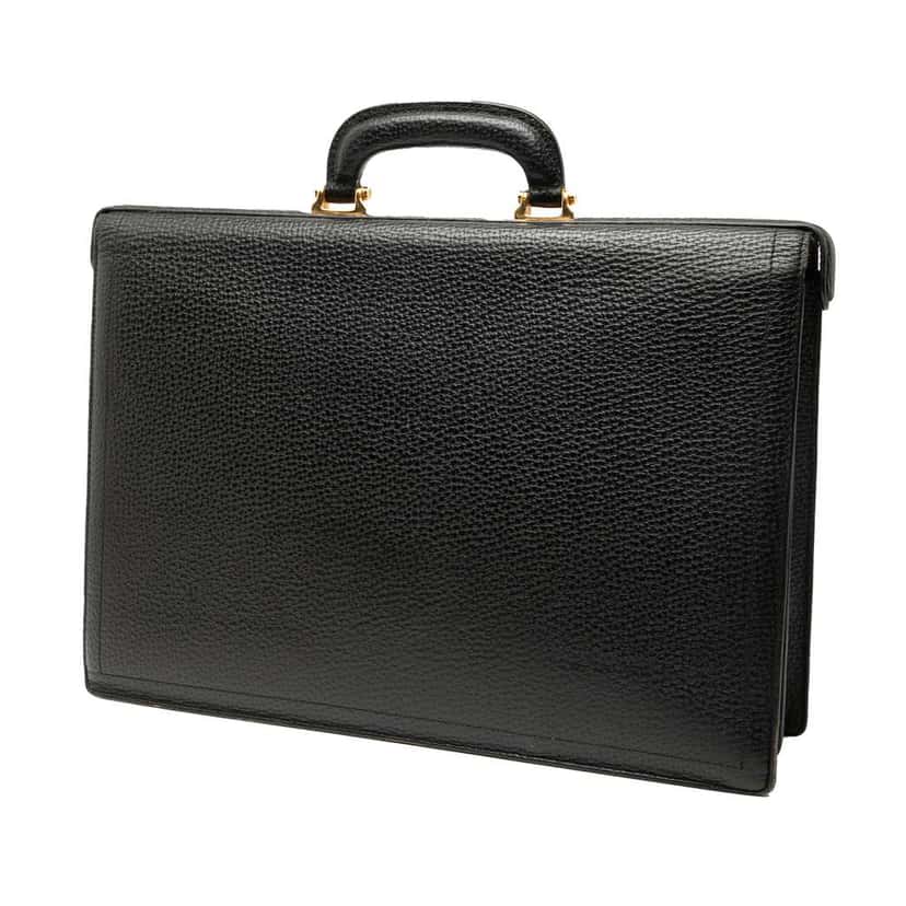 Loewe Leather Anagram Business Bag Black Leather Good condition - Back View