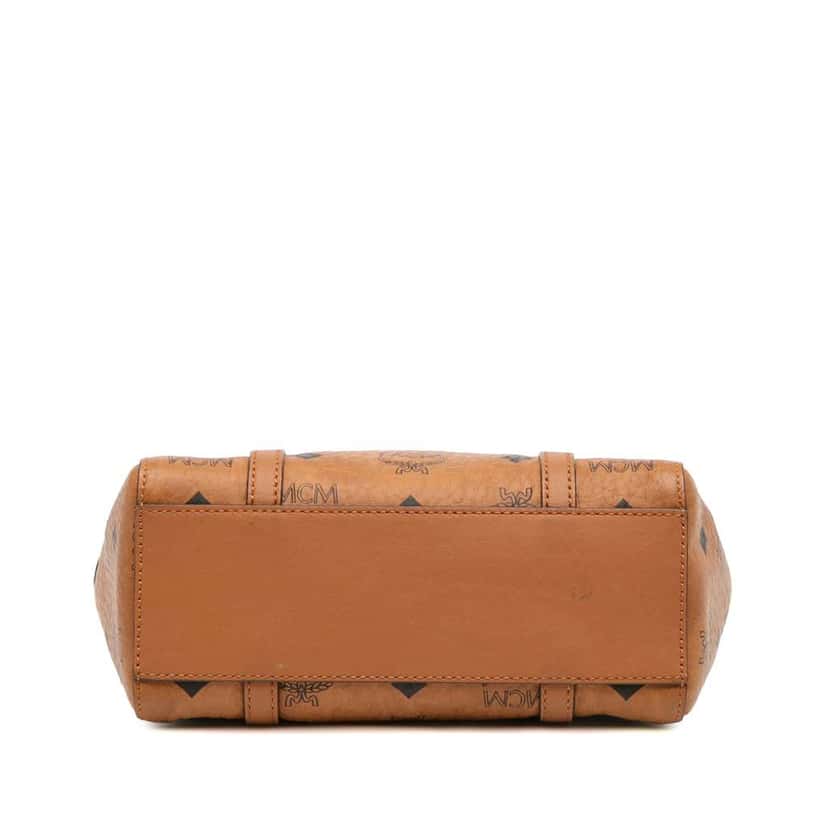 Mcm Mini Visetos Coated Canvas Toni Top Zip Shopper Tote Brown Canvas Good condition - Inside View