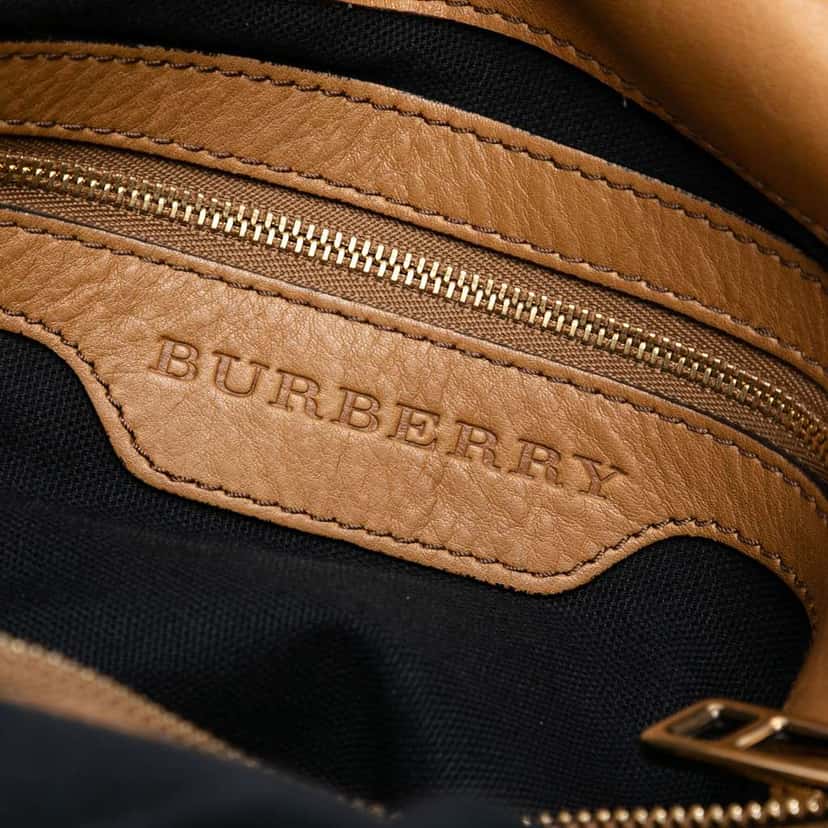 Burberry House Check Canvas Brecon Satchel Brown Canvas Good condition - Box View
