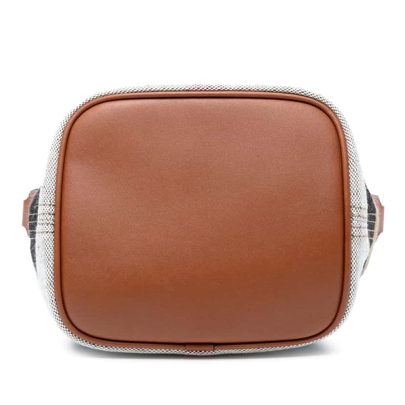 Burberry Mini Mega Check Canvas Ashby Tassel Bucket Bag Brown Canvas Good condition - Inside View
