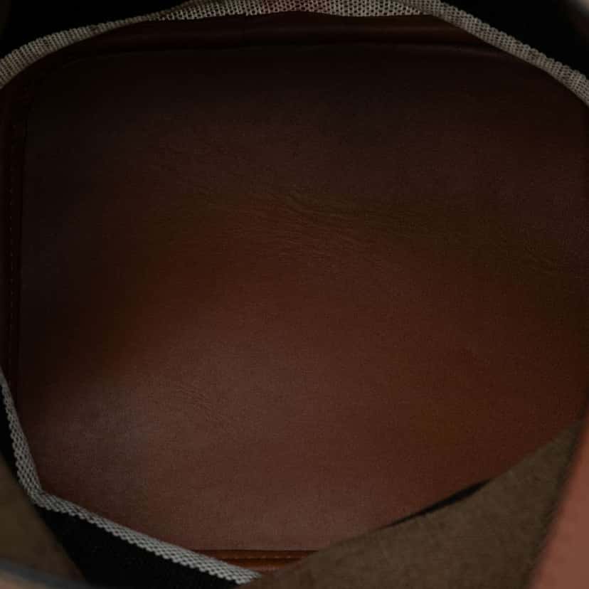 Burberry Mini Mega Check Canvas Ashby Tassel Bucket Bag Brown Canvas Good condition - Model View