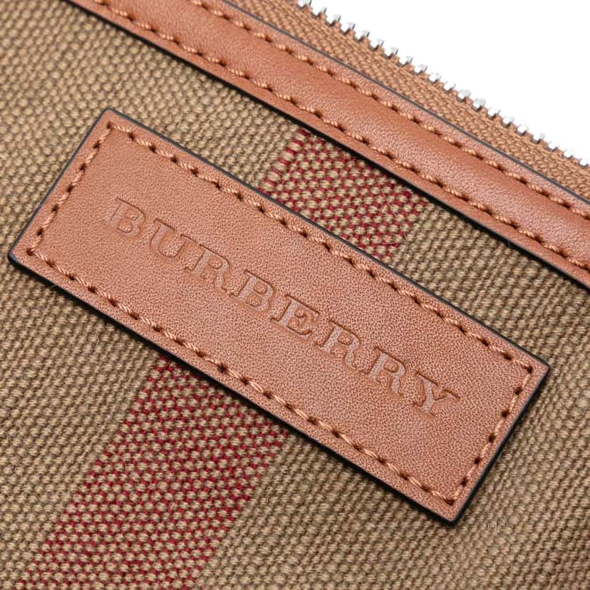 Burberry Mini Mega Check Canvas Ashby Tassel Bucket Bag Brown Canvas Good condition - Box View