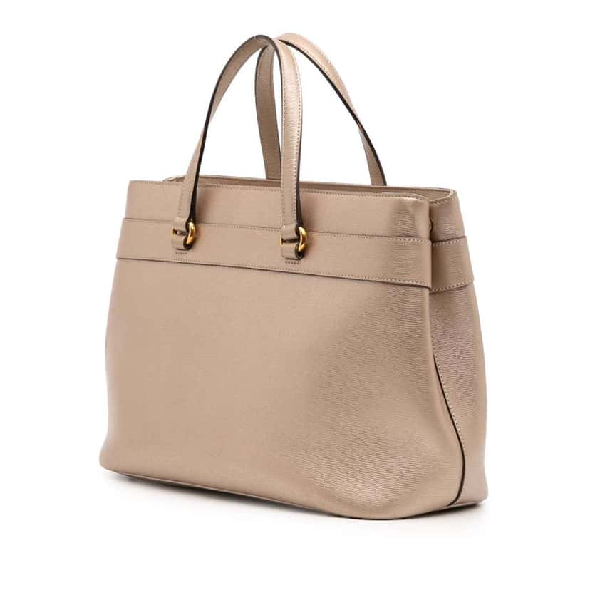 Gucci Leather Bright Bit Satchel Gold Leather Good condition - Back View