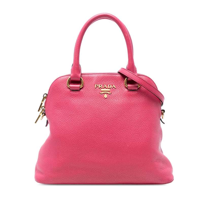 Prada Vitello Daino Dome Satchel Pink Leather Very good condition - Front View