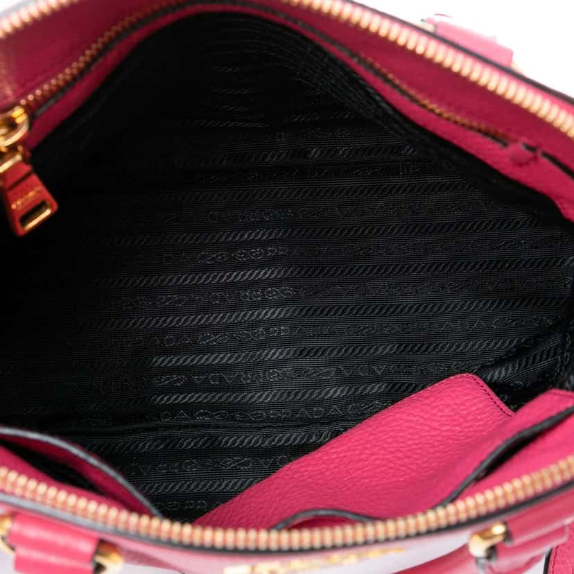 Prada Vitello Daino Dome Satchel Pink Leather Very good condition - Model View