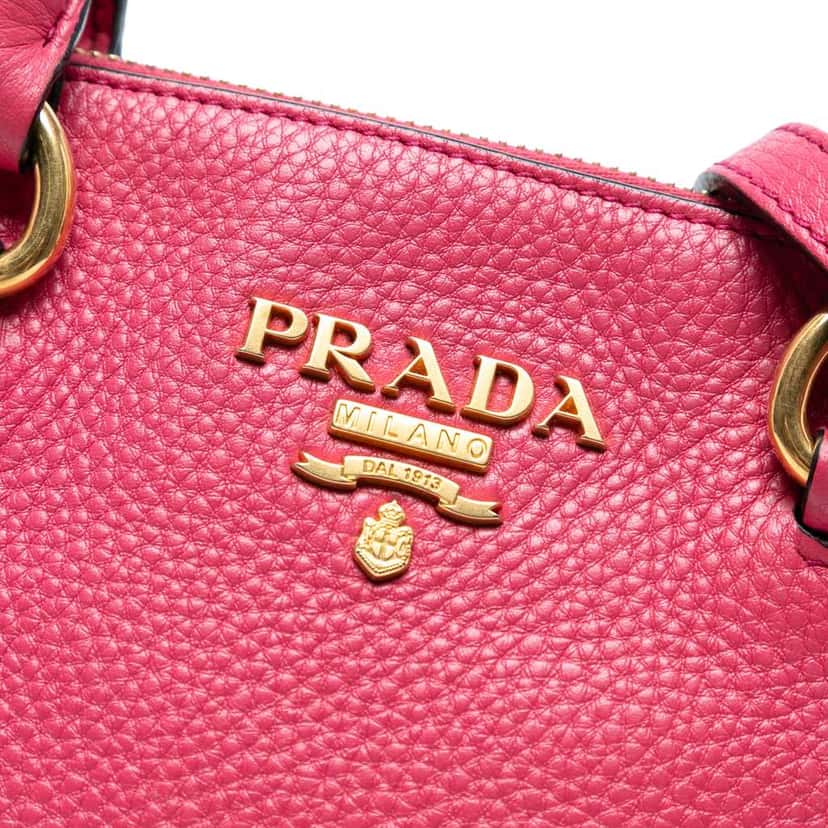 Prada Vitello Daino Dome Satchel Pink Leather Very good condition - Box View