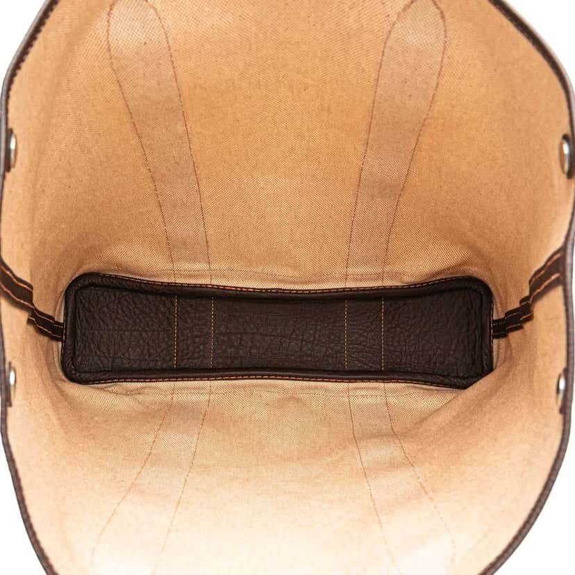 Hermès Toile and Buffalo Leather Garden File 37 Brown Canvas Very good condition - Model View