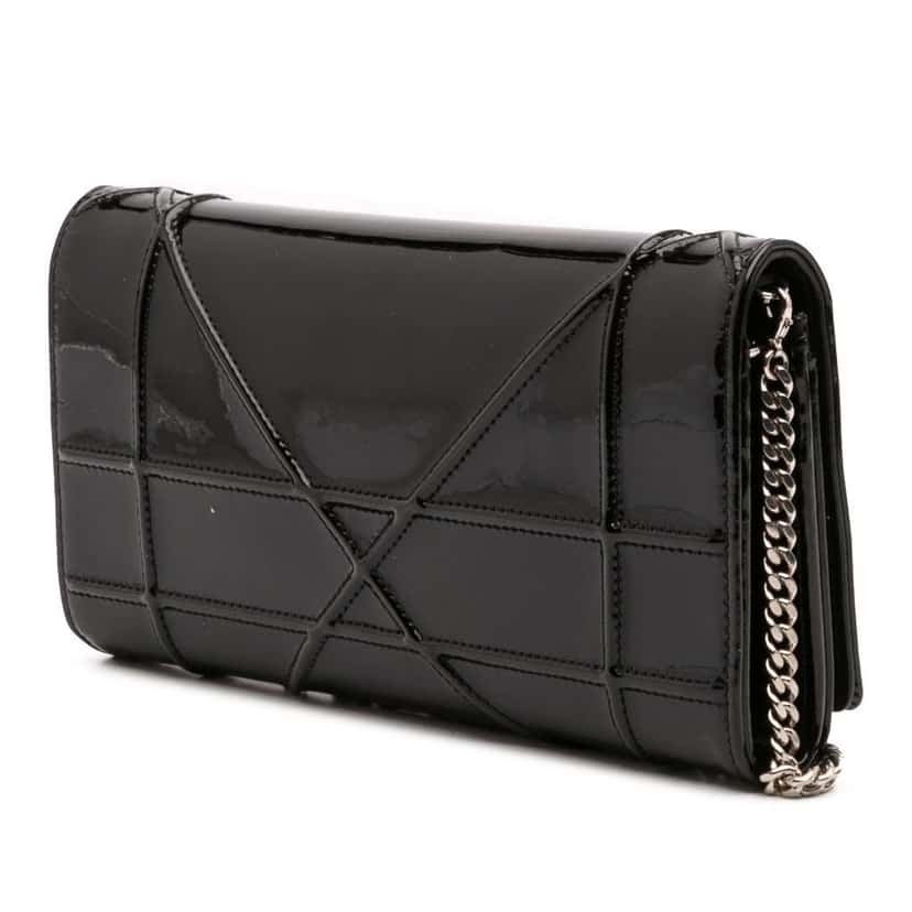 Dior Patent Diorama Croisiere Wallet On Chain Black Leather Good condition - Back View