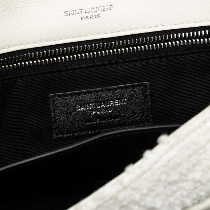 Saint Laurent Medium Tweed Niki Shoulder Bag White Tweed Good condition - Box View