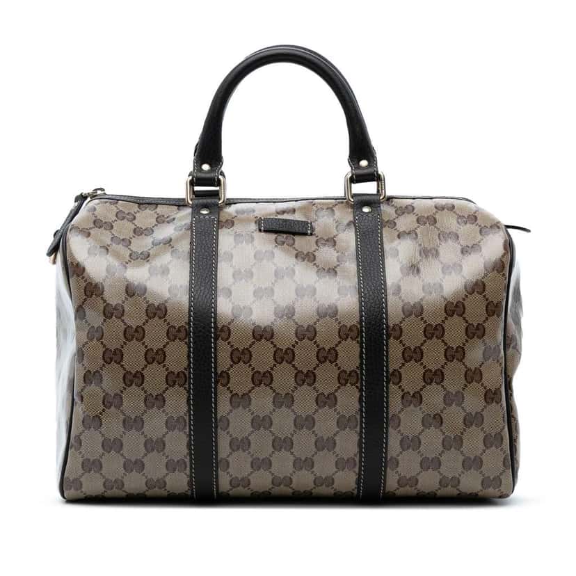 Gucci Medium GG Crystal Joy Boston Bag Brown Canvas Good condition - Front View