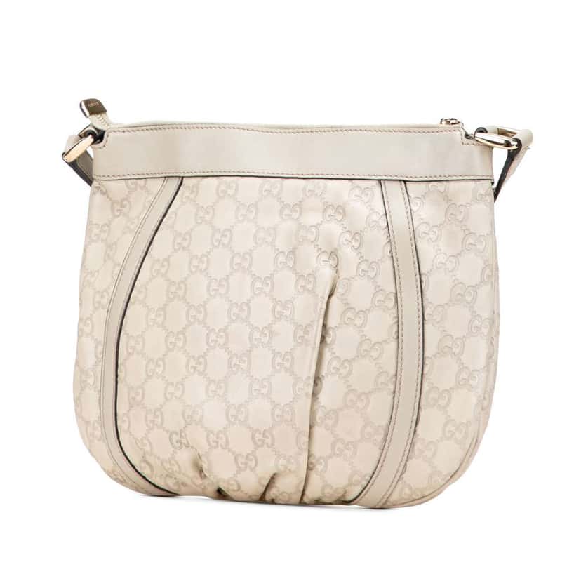 Gucci Guccissima Abbey D Ring Crossbody White Leather Good condition - Back View