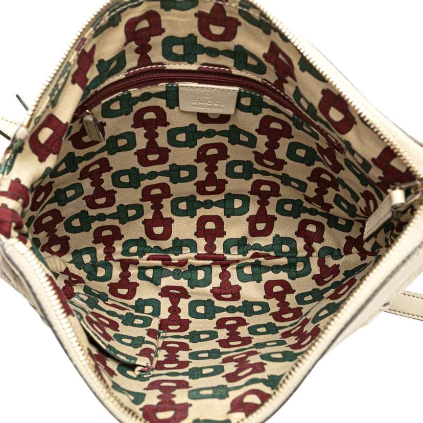 Gucci Guccissima Abbey D Ring Crossbody White Leather Good condition - Model View
