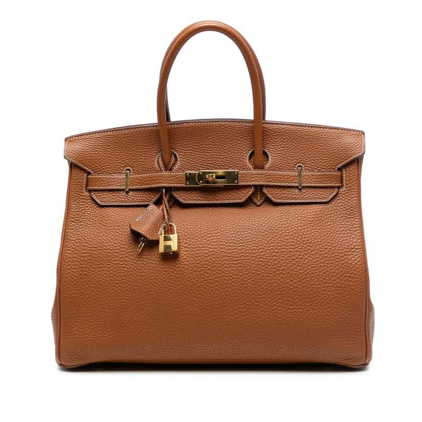 Hermès Togo Birkin Retourne 35 Brown Leather Good condition - Front View