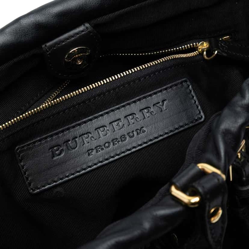 Burberry Calf Hair and Leather Grommet Fringe Big Crush Tote Black Good condition - Box View