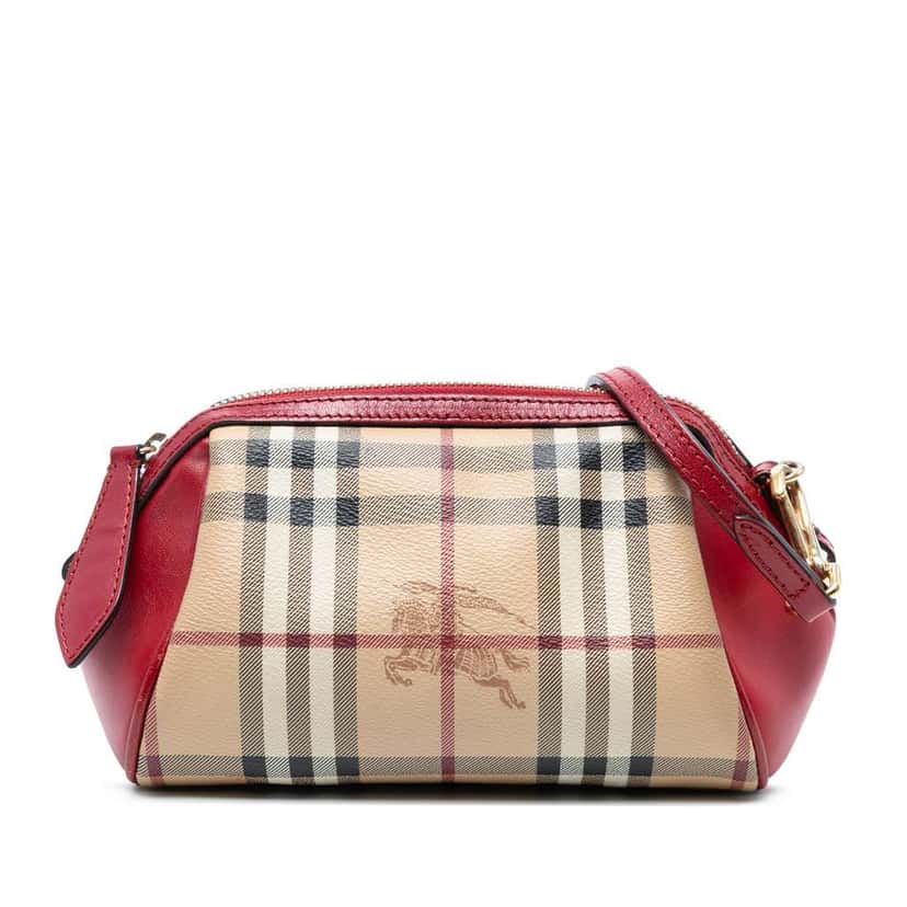 Burberry Mini Haymarket Check Coated Canvas Blaze Crossbody Brown Canvas Good condition - Front View
