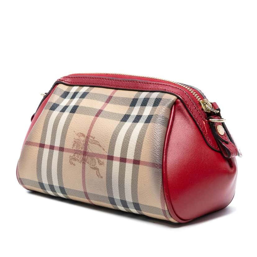 Burberry Mini Haymarket Check Coated Canvas Blaze Crossbody Brown Canvas Good condition - Back View