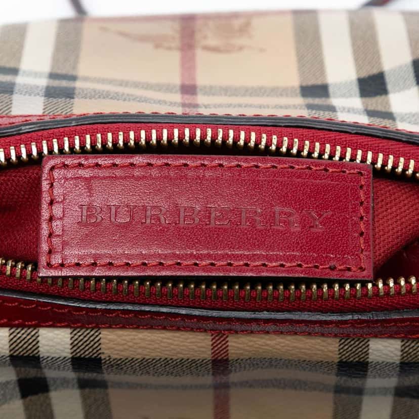 Burberry Mini Haymarket Check Coated Canvas Blaze Crossbody Brown Canvas Good condition - Box View
