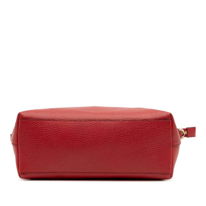 Gucci Dollar Calfskin GG Charm Satchel Red Leather Good condition - Inside View
