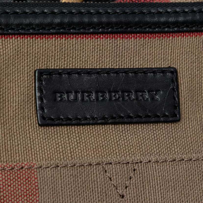 Burberry Medium Mega Check Canvas Ashby Bucket Bag Brown Canvas Good condition - Box View