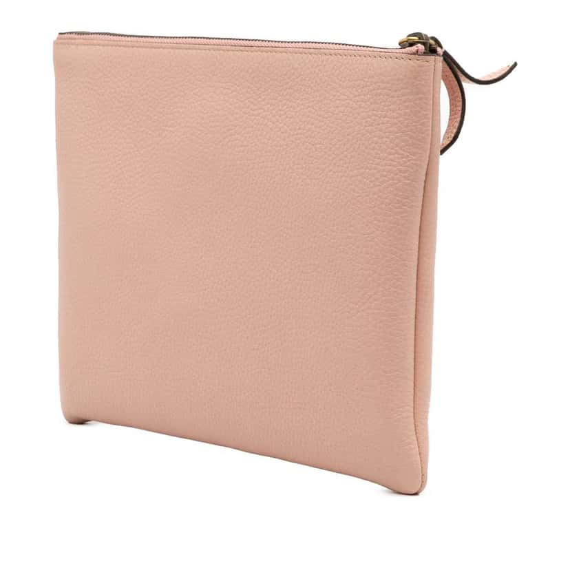 Gucci Leather Blind For Love Clutch Pink Leather Good condition - Back View