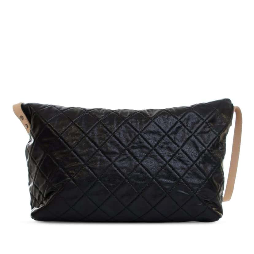 Chanel Reissue Quilted Caviar Messenger Flap Black Leather Good condition - Back View