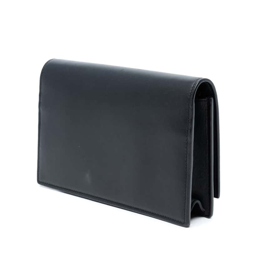Saint Laurent Smooth Calfskin Monogram Kate Tassel Chain Wallet Black Leather Good condition - Back View