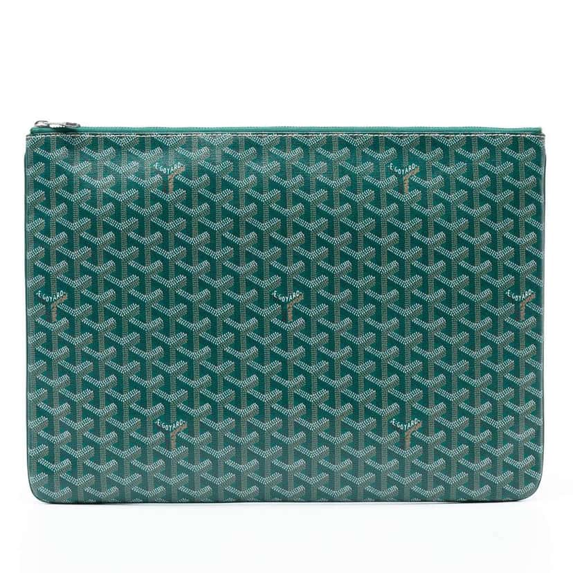 Goyard Goyardine Senat GM Green Canvas Good condition - Front View