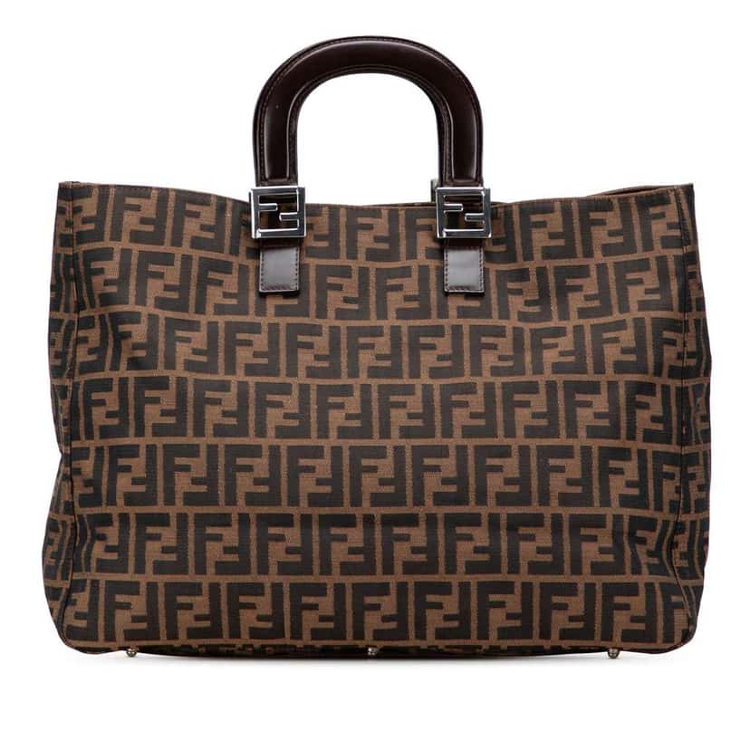 Fendi Large Zucca Canvas Twins Tote Brown Canvas Good condition - Front View