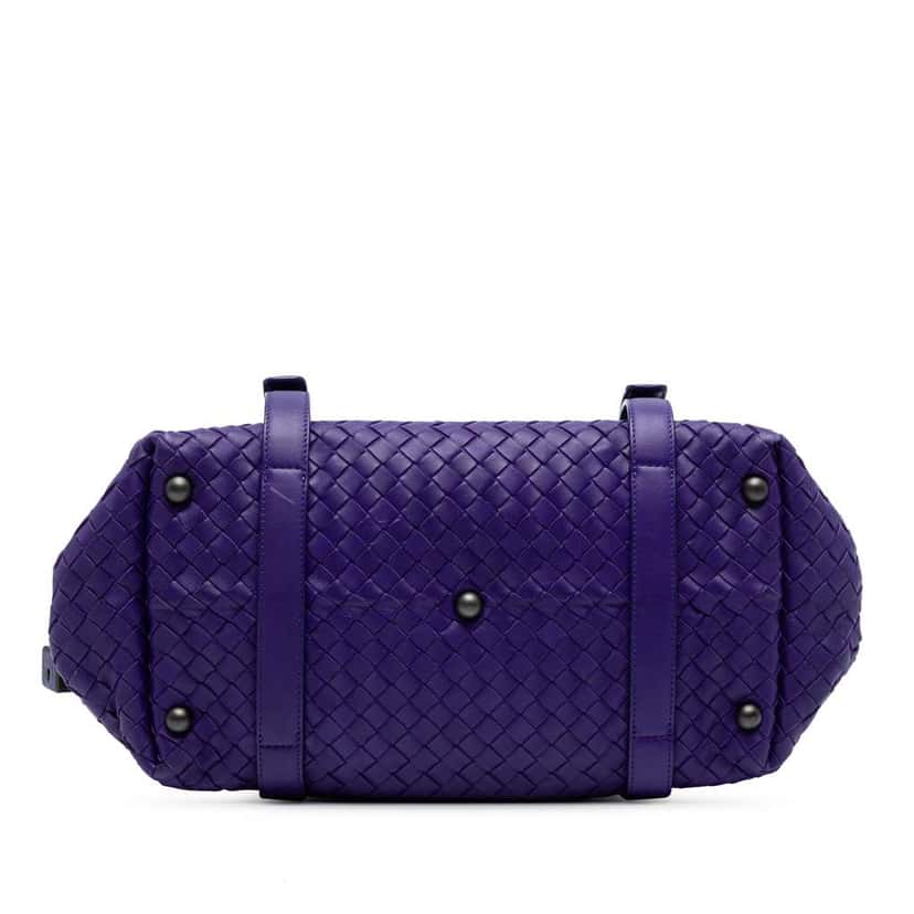 Bottega Veneta Nappa Intrecciato Montaigne Shoulder Bag Purple Leather Good condition - Inside View