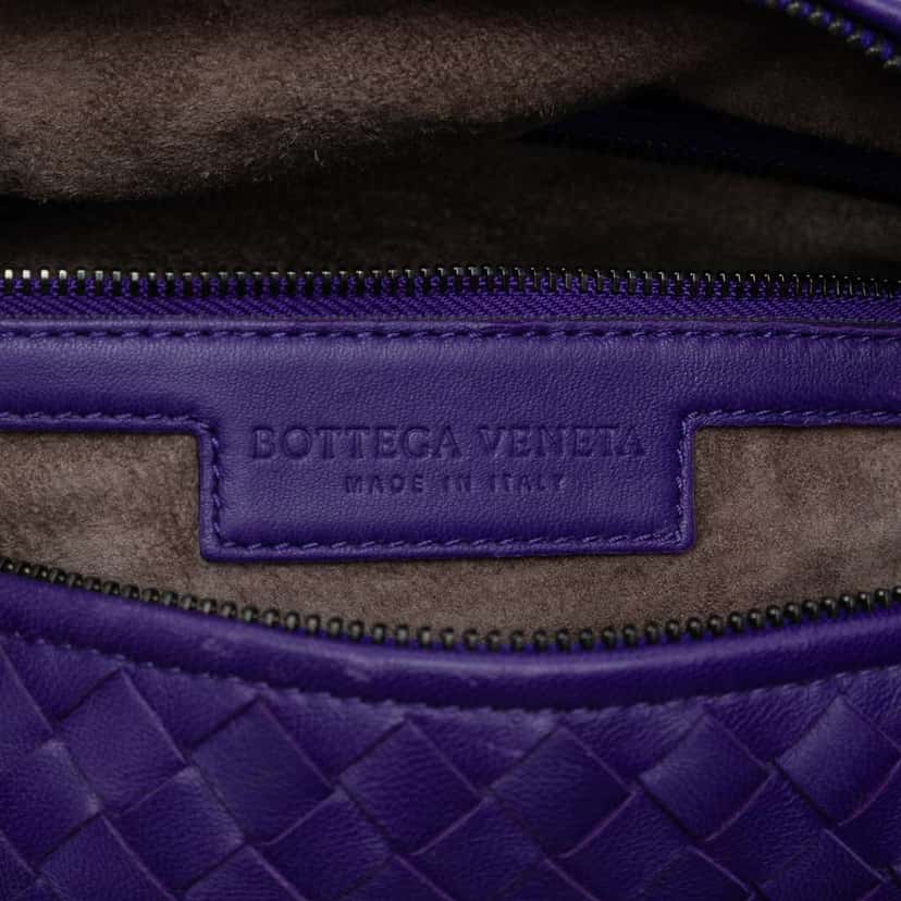 Bottega Veneta Nappa Intrecciato Montaigne Shoulder Bag Purple Leather Good condition - Box View