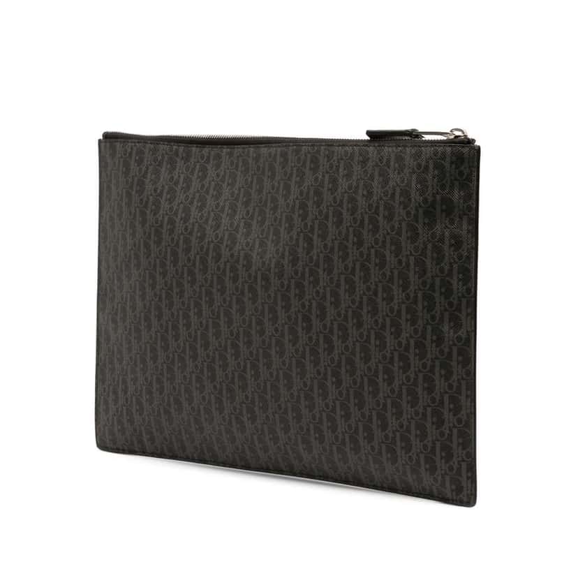Dior Diorissimo Trotter Coated Canvas Painted Clutch Black Canvas Good condition - Back View
