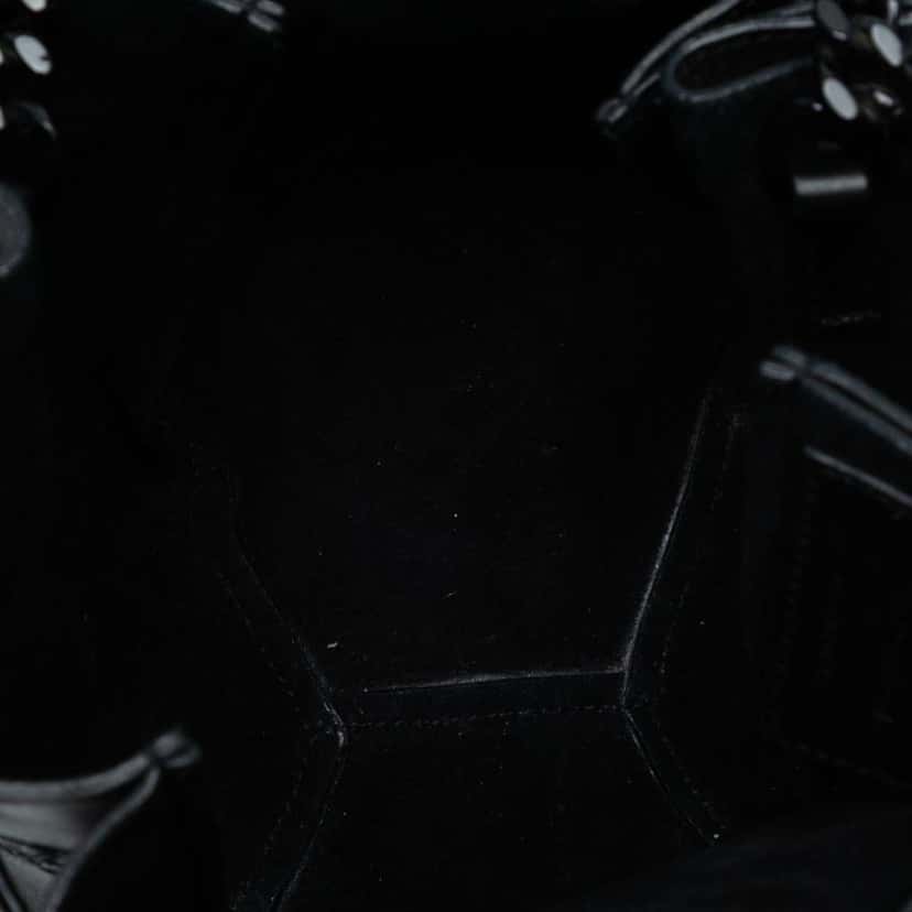 Saint Laurent Mini Leather Embroidered Star Tassel Bucket Bag Black Leather Good condition - Model View