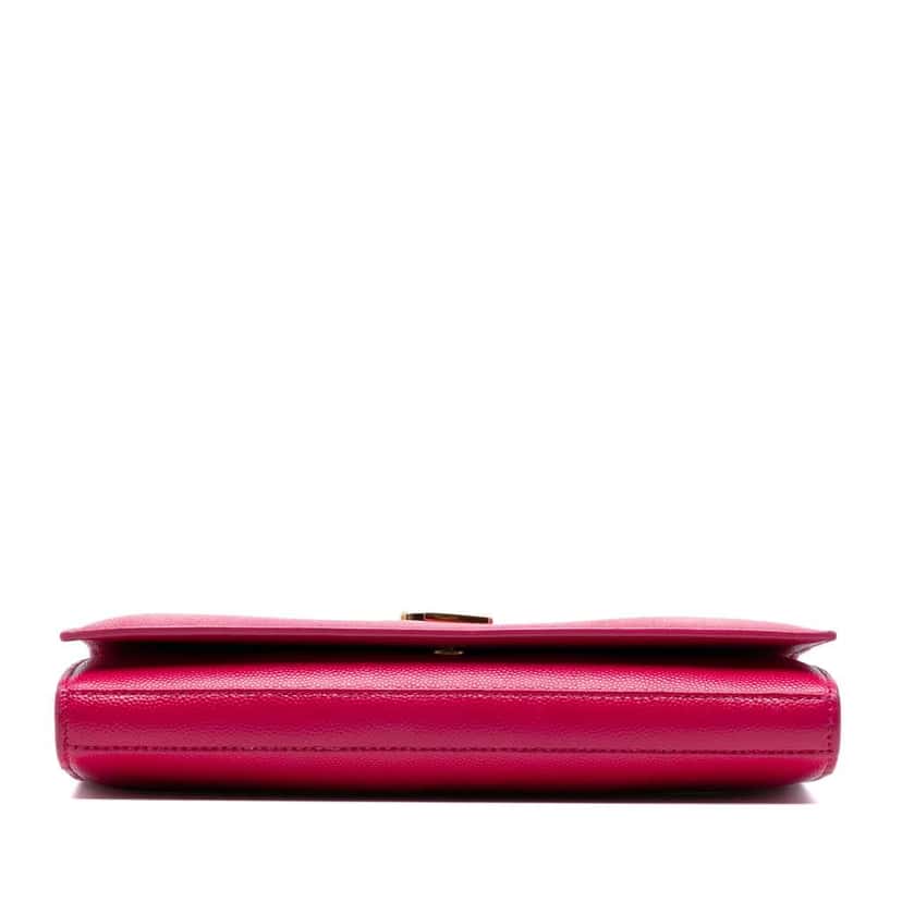 Saint Laurent Grain De Poudre Monogram Kate Wallet On Chain Pink Leather Very good condition - Inside View
