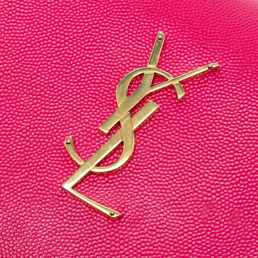 Saint Laurent Grain De Poudre Monogram Kate Wallet On Chain Pink Leather Very good condition - Box View