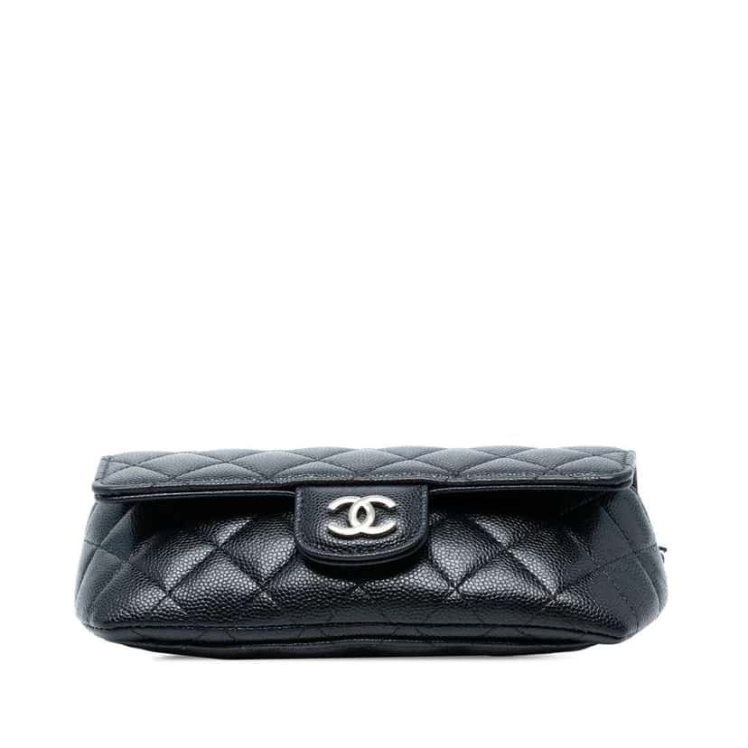 Chanel Caviar Sunglasses Case on Chain Black Leather Good condition - Inside View