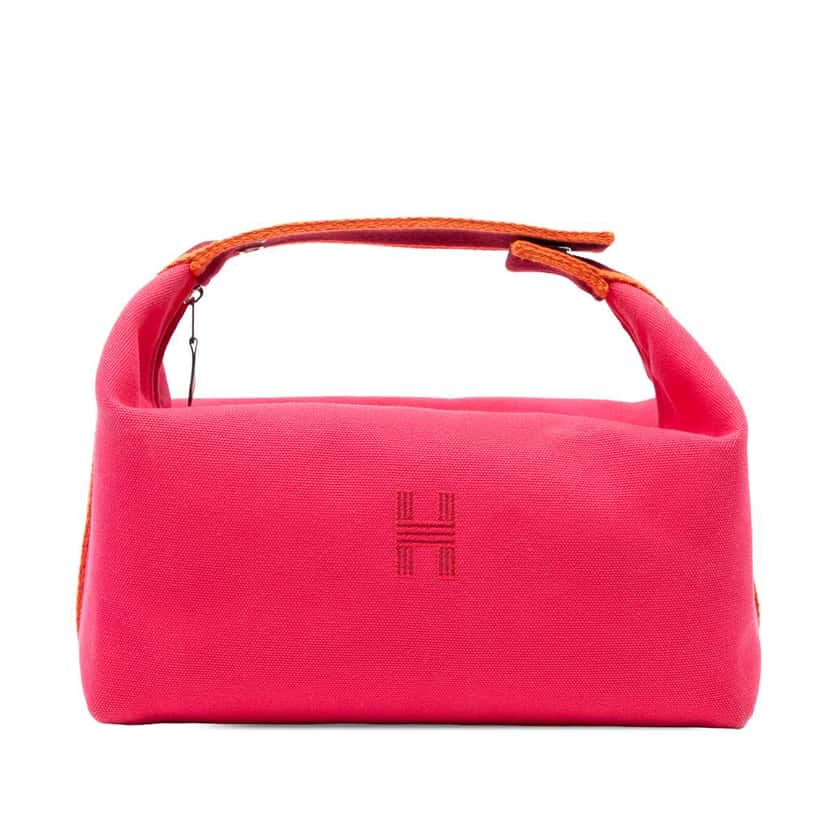 Hermès Large Canvas Bride A Brac Case Pink Canvas Good condition - Front View