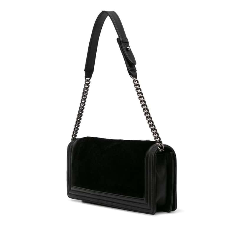 Chanel Shearling East West Boy Flap Black Good condition - Back View