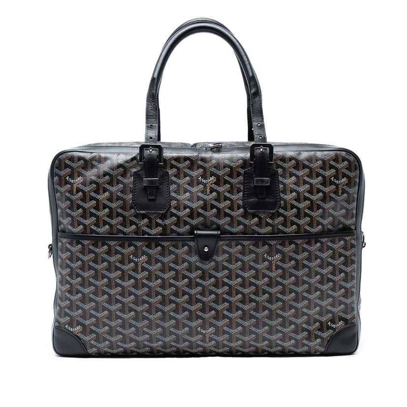 Goyard Goyardine Ambassade MM Black Canvas Very good condition - Front View