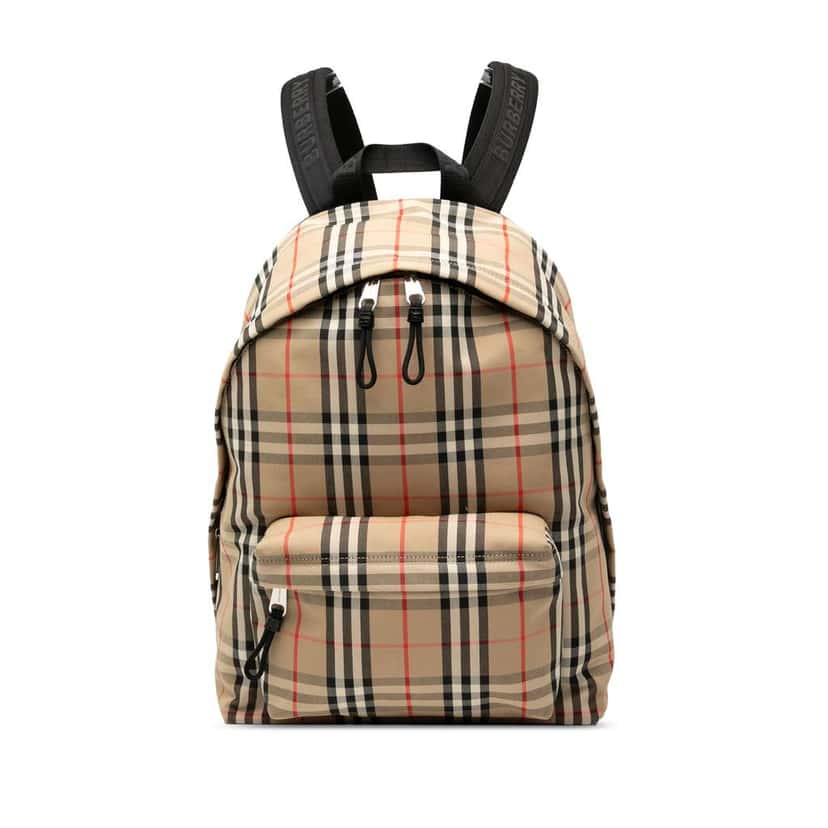 Burberry House Check Nylon Jett Backpack Brown Good condition - Front View