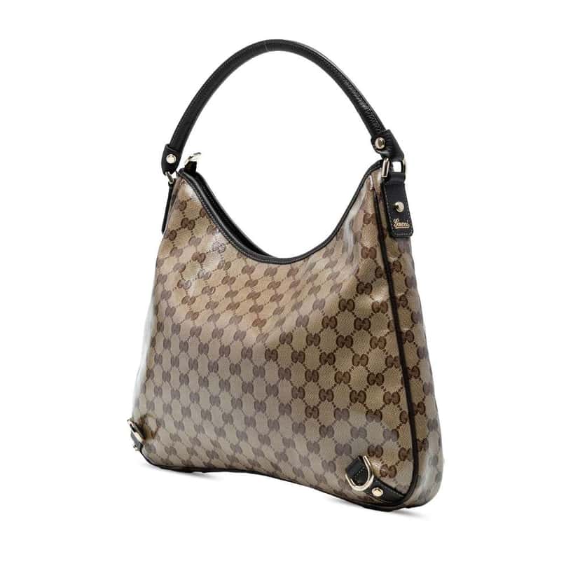 Gucci GG Crystal Abbey D Ring Shoulder Bag Brown Canvas Good condition - Back View