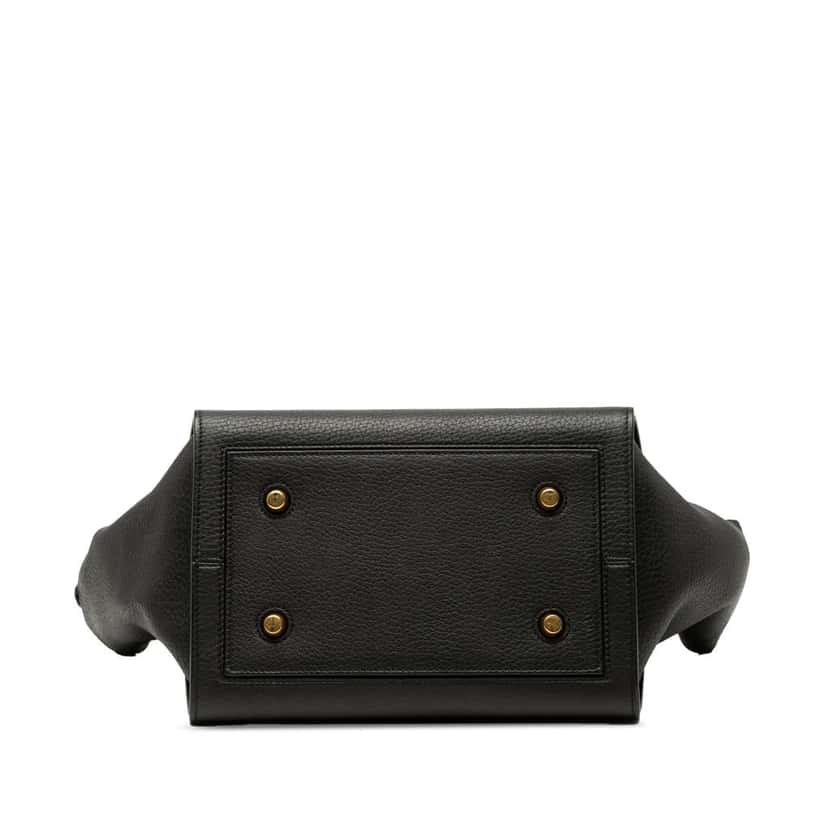 Celine Medium Grained Calfskin Tie Knot Tote Black Leather Good condition - Inside View