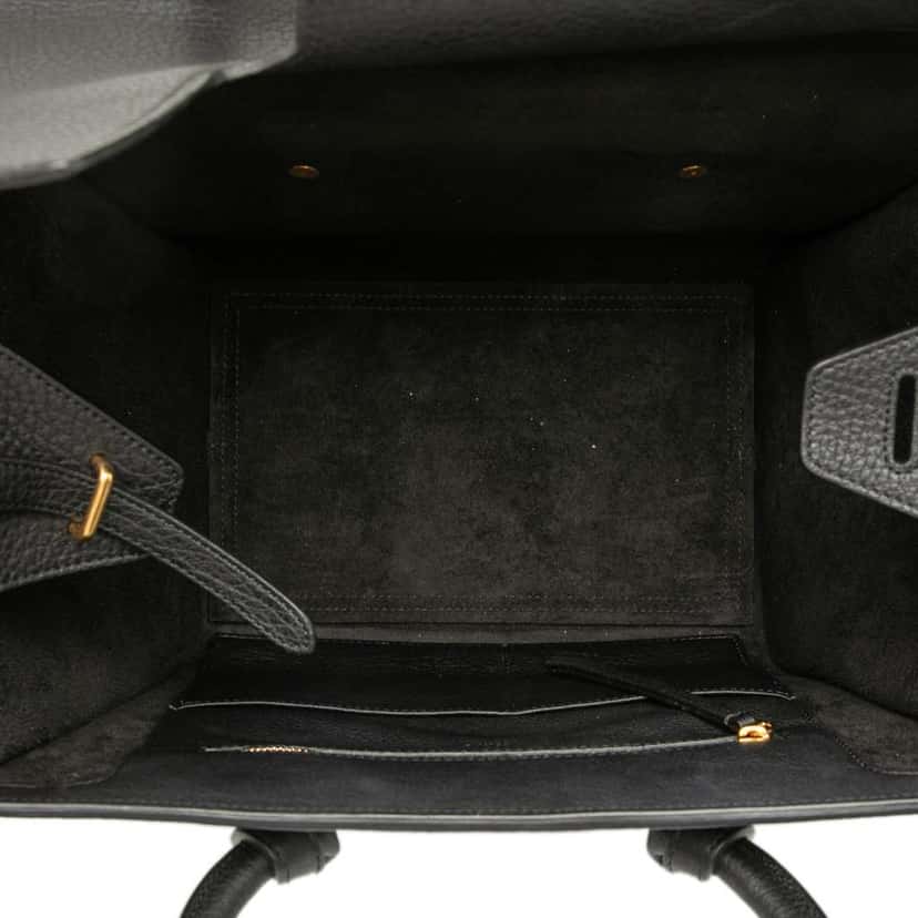 Celine Medium Grained Calfskin Tie Knot Tote Black Leather Good condition - Model View